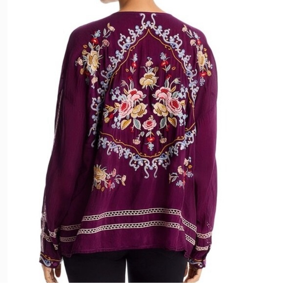 Johnny Was Women's Size Large Carmen Button Up Blouse Purple - Picture 2 of 6